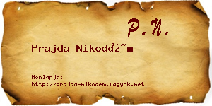 Prajda Nikodém névjegykártya